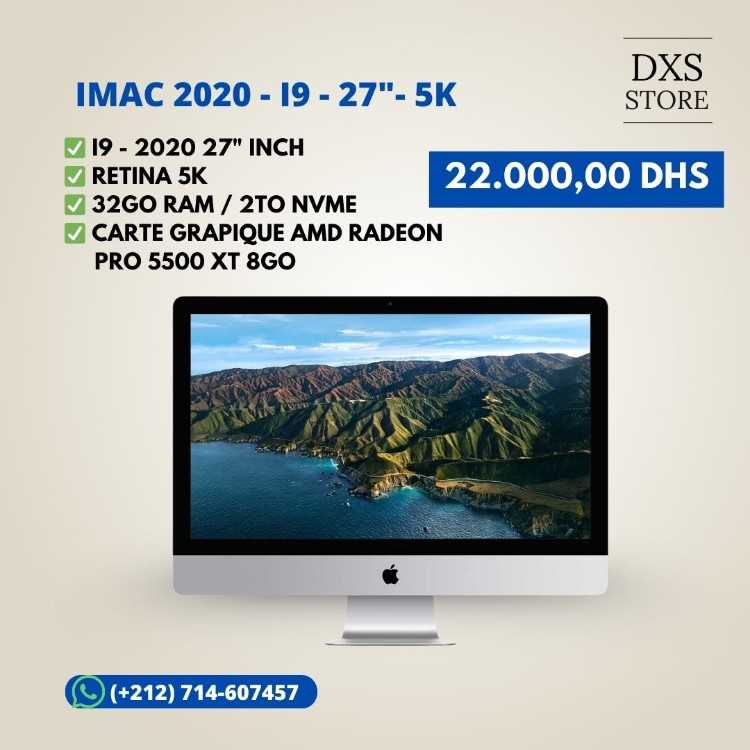 iMac 2020 - i9 - 27" - 5K - 32Go/2To