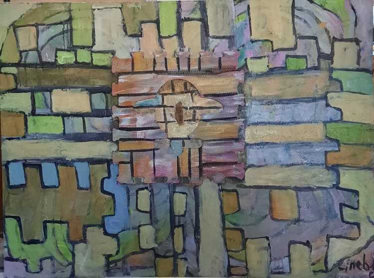 Tableau abstrait grand
