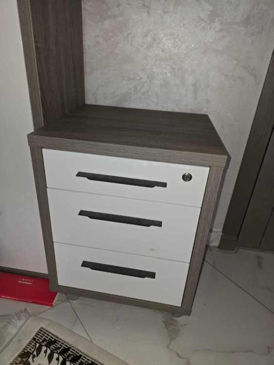Caisson à roulettes KITEA Rio 3 tiroirs blanc bois