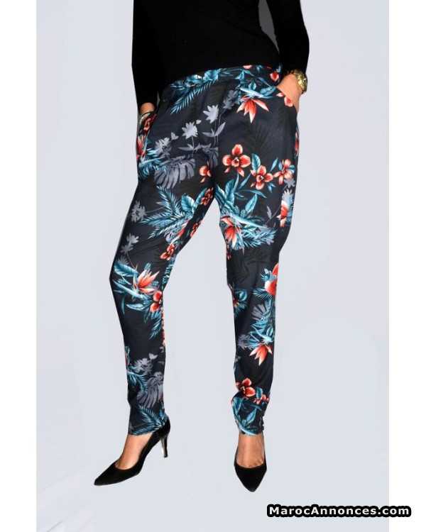 Pantalon - imprime fleur.